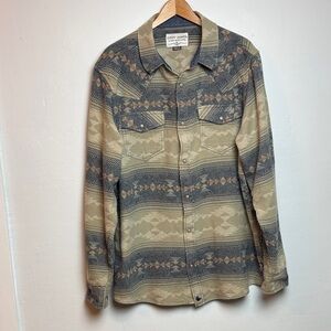 Cody James Men's Arrow Bear Southwestern Print Long Sleeve Snap Western Shirt XL